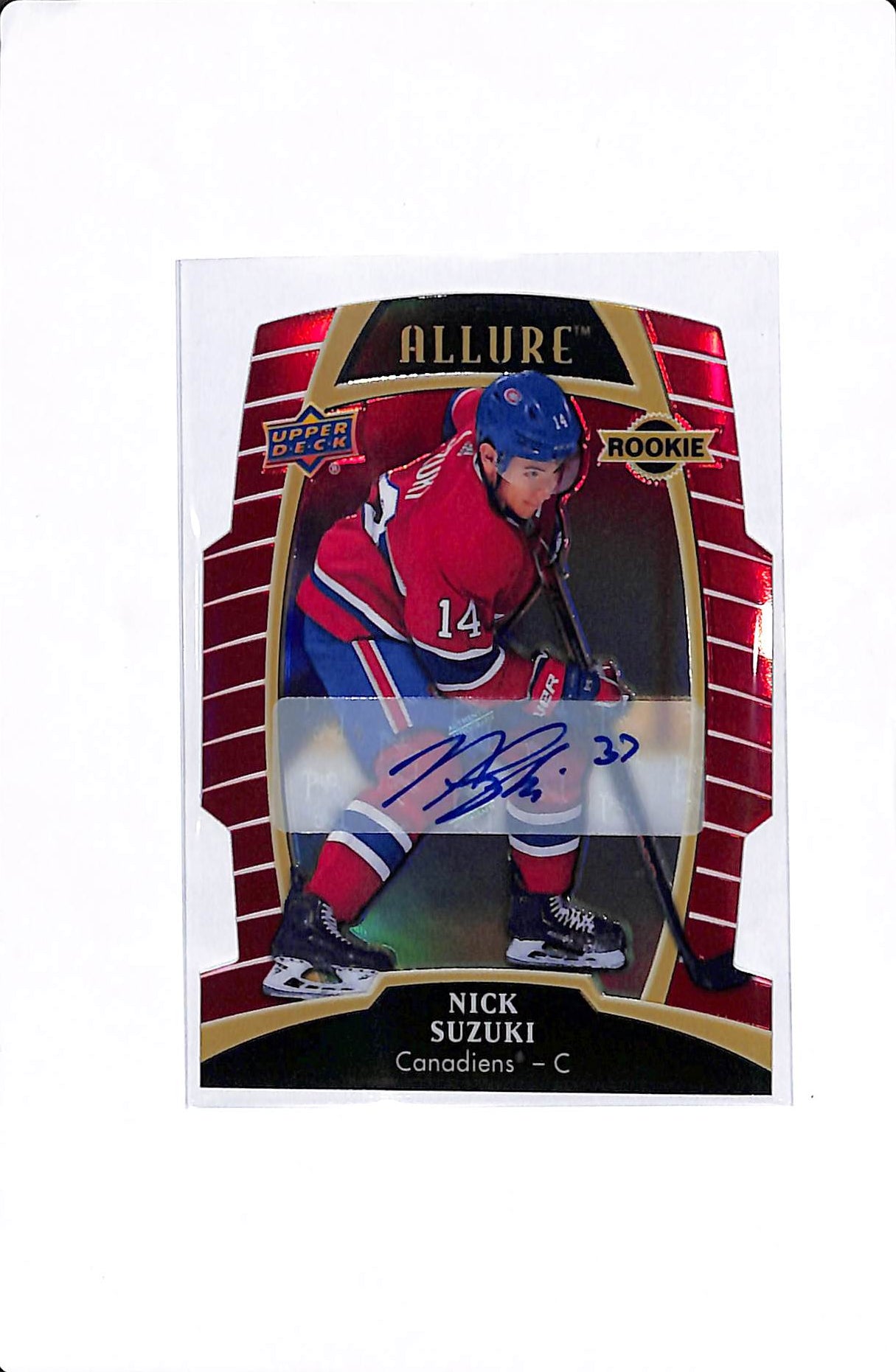 2019-20 UPPER DECK ALLURE NICK SUZUKI RED RAINBOW ROOKIE AUTO /349 #91