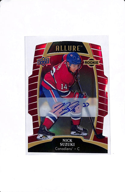 2019-20 UPPER DECK ALLURE NICK SUZUKI RED RAINBOW ROOKIE AUTO /349 #91