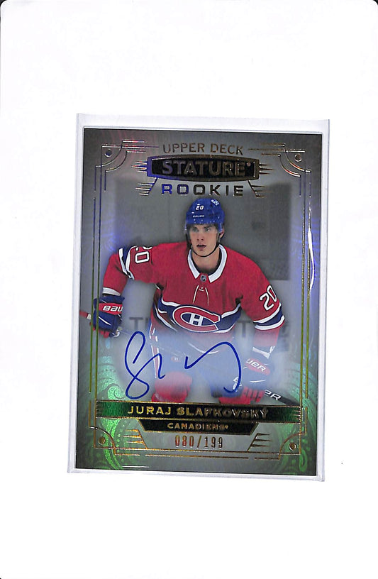 2022-23 UPPER DECK STATURE JURAJ SLAFKOVSKY ROOKIE AUTO /199 #105