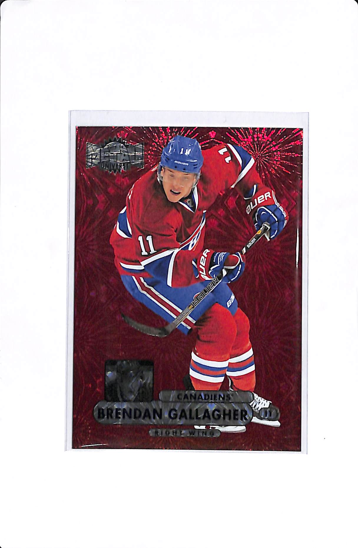2013-14 UD DECK METAL UNIVERSE BRENDAN GALLAGHER ROOKIE PRECIOUS METAL GEMS PMG RED /75 #MU-10