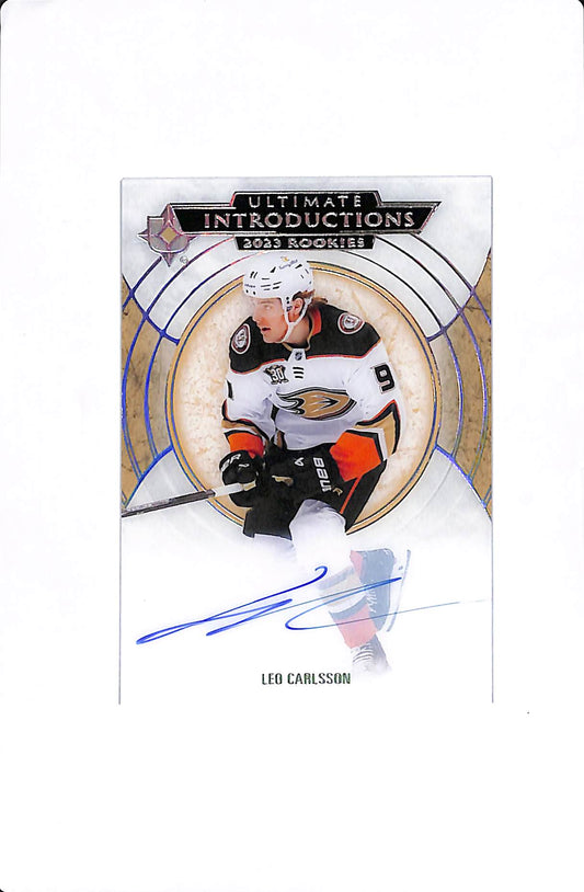 202-24 UPPER DECK ULTIMATE LEO CARLSSON INTRODUCTIONS ROOKIE AUTO #UI-88