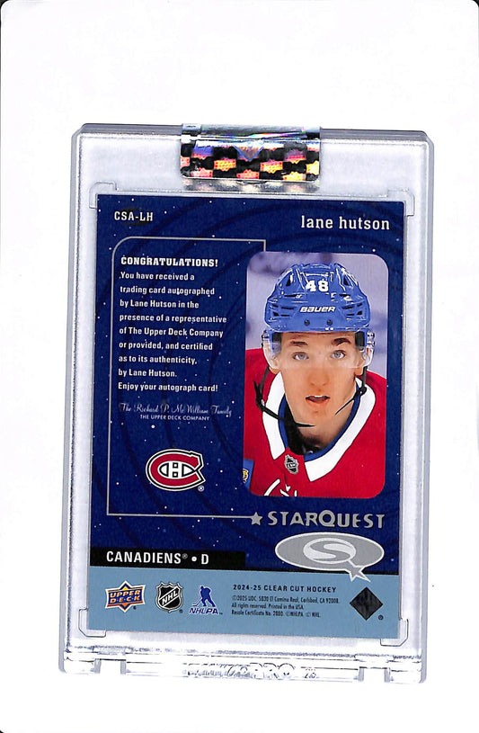 2024-25 UD CLEAR CUT LANE HUTSON 1997-98 COLLECTOR'S CHOICE STARQUEST ROOKIE AUTO #CSA-LH