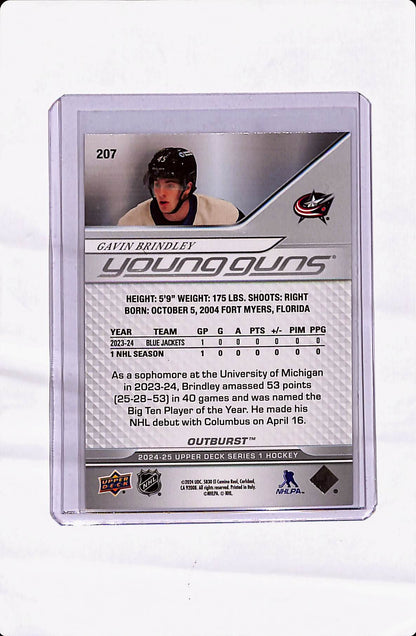 2024-25 UD SERIES 2 GAVIN BRINDLEY YOUNG GUNS OUTBURST