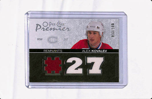 2007-08 O-PEE-CHEE PREMIER HOCKEY ALEX KOVALEV PATCH #'D/100