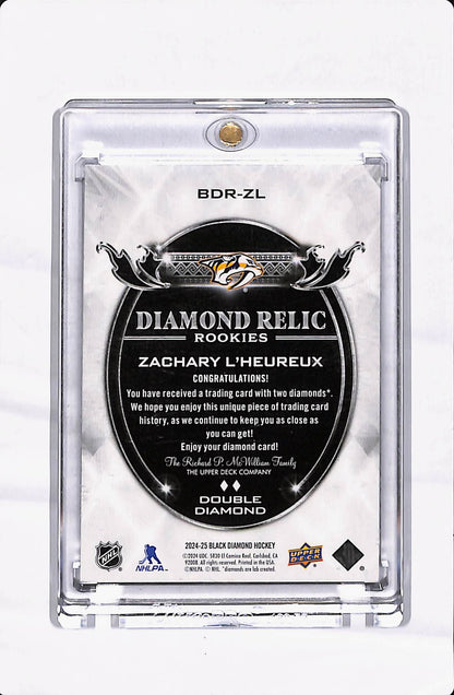2024-25 UD BLACK DIAMOND ZACHARY L'HEUREUX DIAMOND RELIC /99