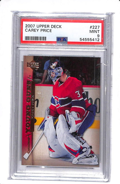 2007-08 UPPER DECK SERIES 1 CAREY PRICE YOUNG GUNS PSA 9 #227