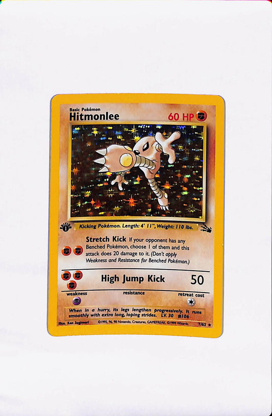HITMONLEE 7/62 1ST EDITION HOLO