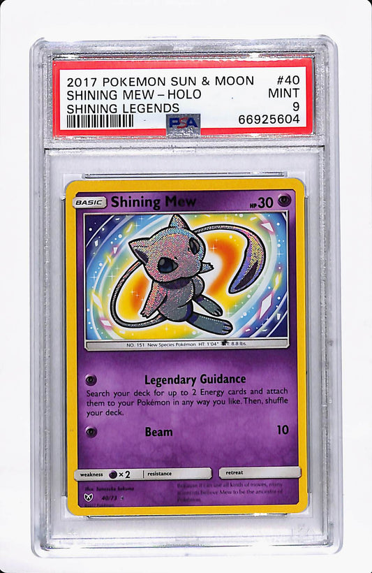 2017 SUN & MOON SHINING MEW HOLO SHINING LEGENDS 40/73 PSA 9