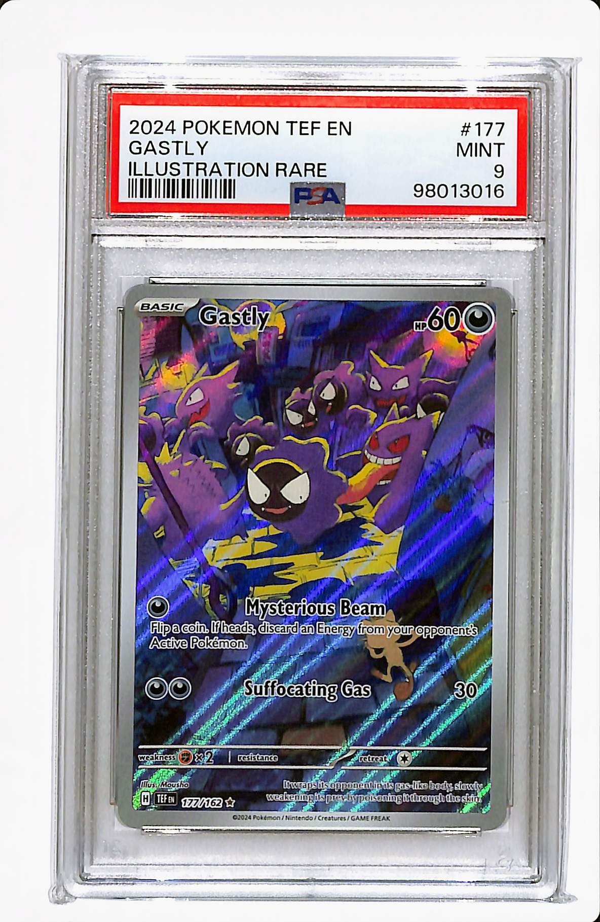 2024 POKEMON GASTLY ILLUSTRATION RARE 177/162 PSA 9