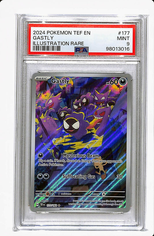 2024 POKEMON GASTLY ILLUSTRATION RARE 177/162 PSA 9