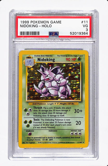 1999 POKEMON NIDOKING HOLO 11/102 PSA 3