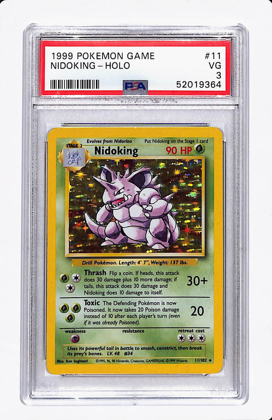 1999 POKEMON NIDOKING HOLO 11/102 PSA 3