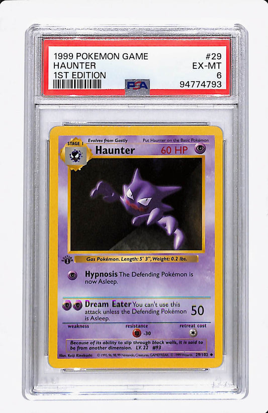 1999 POKEMON HAUNTER 1ST EDITION 29/102 PSA 6