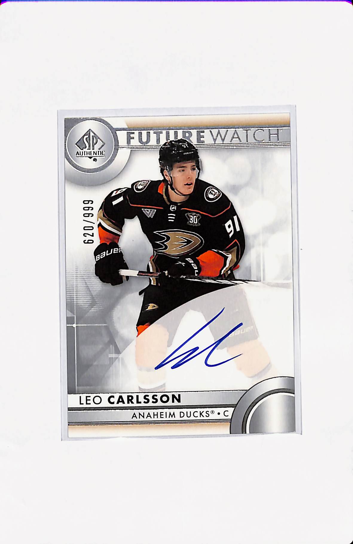 2023-24 SP Authentic Leo Carlsson Future Watch Auto 620/999