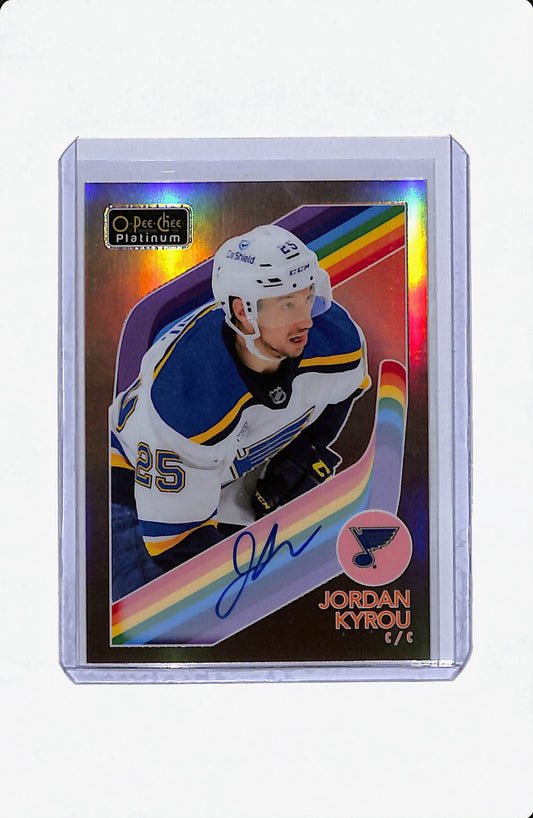 2023-24 O-PEE-CHEE PLATINUM JORDAN KYROU RED RAINBOW AUTO