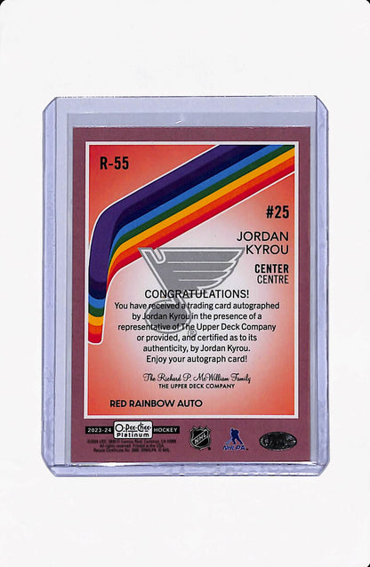 2023-24 O-PEE-CHEE PLATINUM JORDAN KYROU RED RAINBOW AUTO