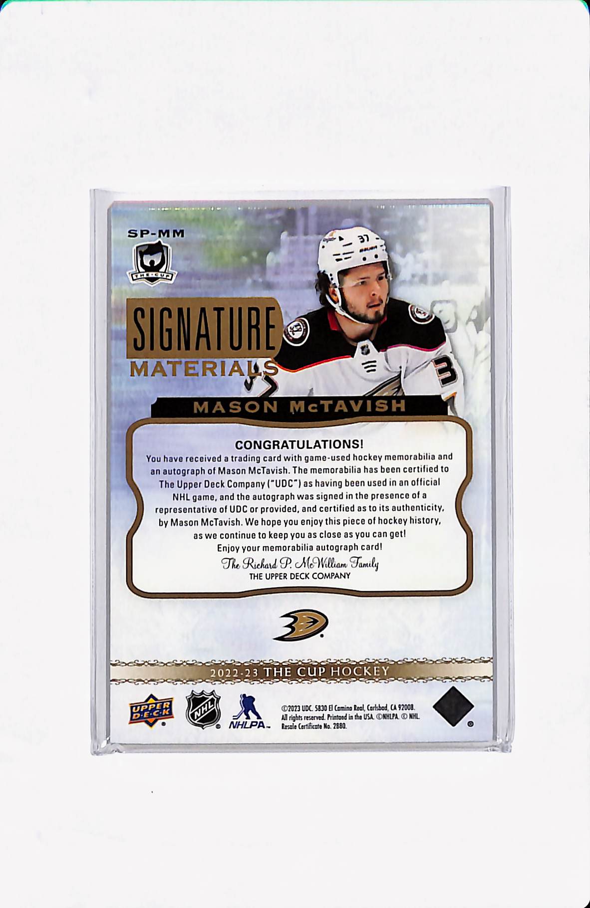 2022-23 THE CUP MASON MCTAVISH SIGNATURE MATERIALS 78/99