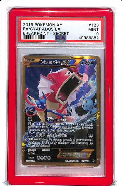 2016 POKEMON XY BREAKPOINT #123 FA GYARADOS EX BREAKPOINT SECRET PSA 9