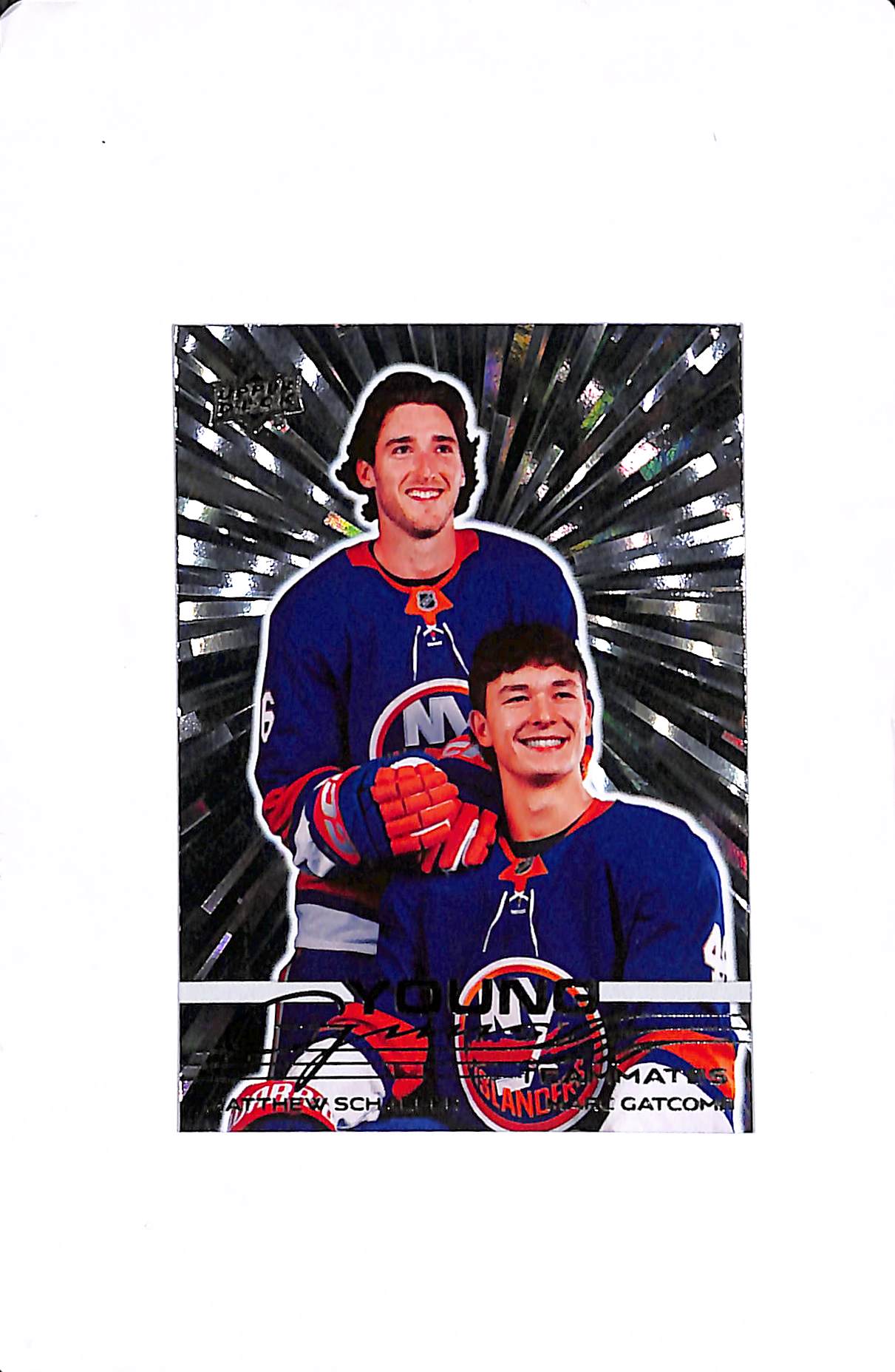 2025-26 UPPER DECK SERIES 2 MATTHEW SCHAEFER MARC CATCOMB OUTBURST YOUNG GUNS TEAMMATES #499