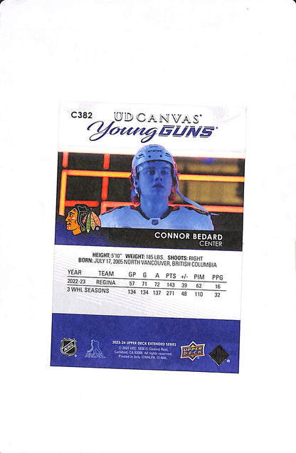2023-24 UPPER DECK EXTENDED SERIES CONNOR BEDARD YOUNG GUNS CANVAS #C382