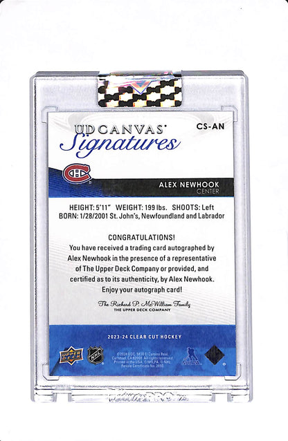 2023-24 UPPER DECK CLEAR CUT ALEX NEWHOOK UD CANVAS SIGNATURES #CS-AN