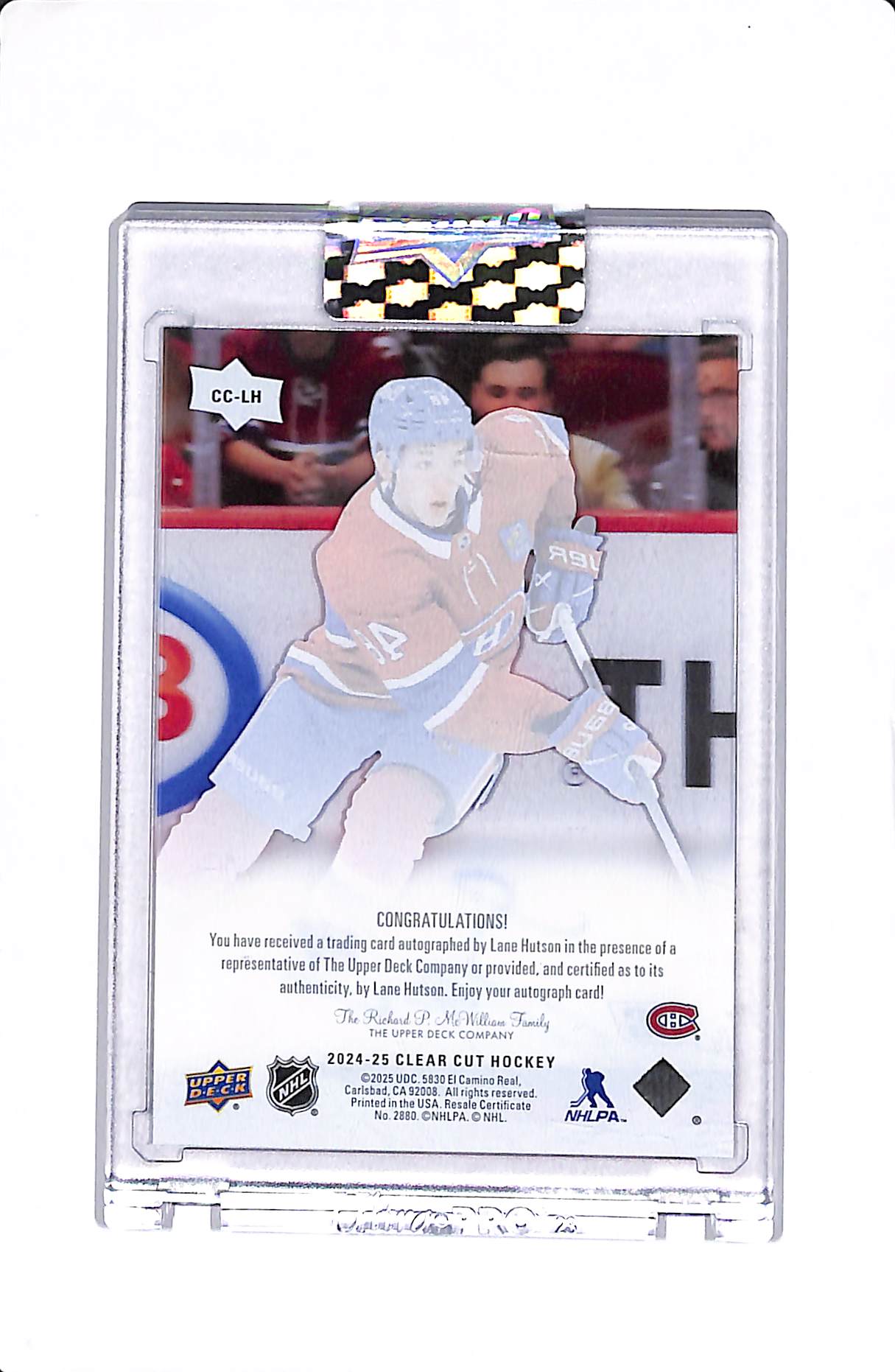 2024-25 UPPER DECK CLEAR CUT LANE HUTSON ROOKIE AUTO #CC-LH