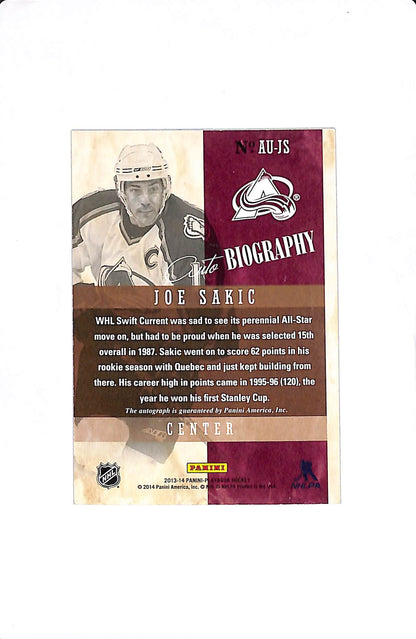 2013-14 PANINI PLAYBOOK JOE SAKIC AUTO BIOGRAPHY /99 #AU-JS