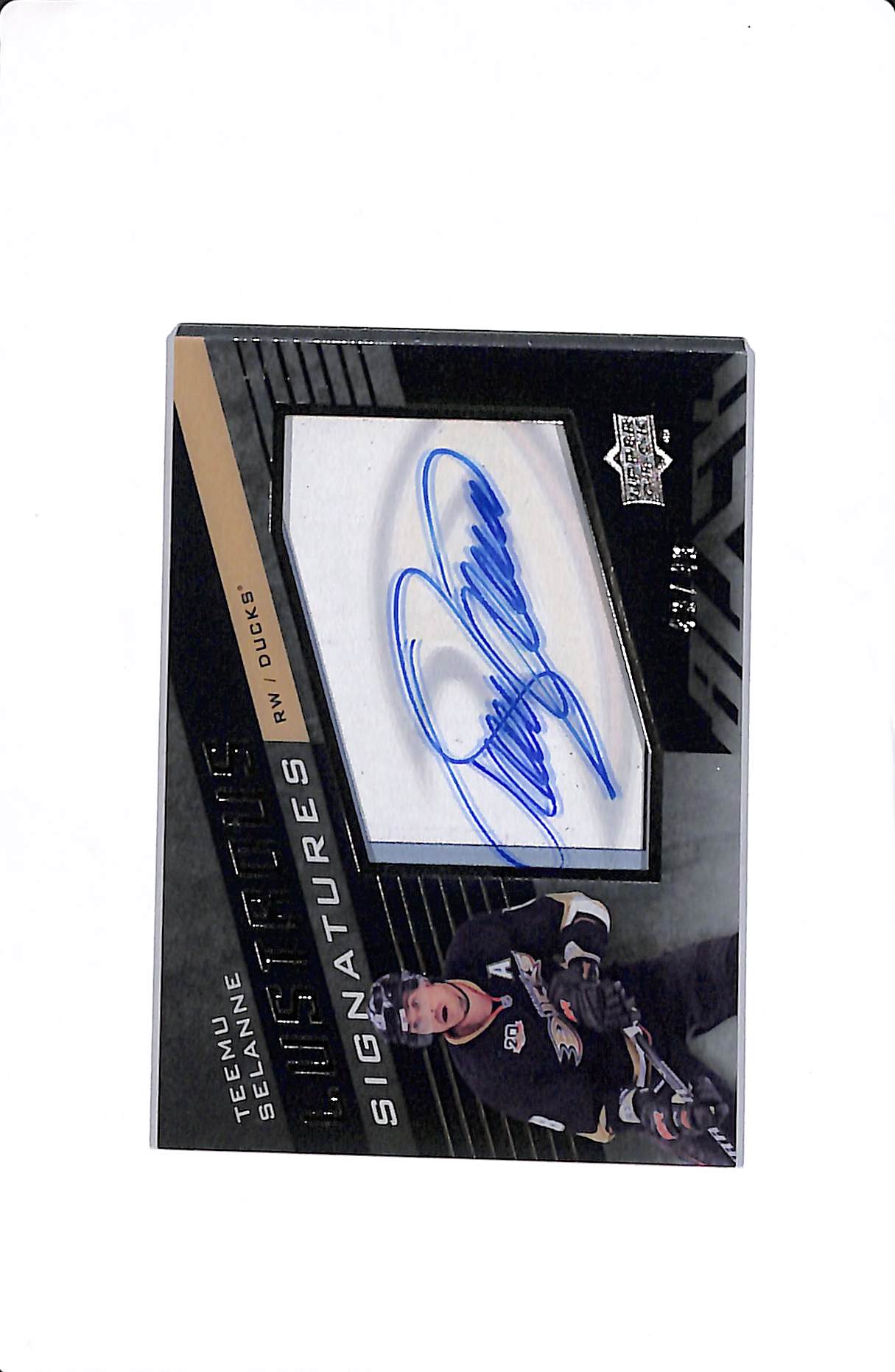 2014-15 UPPER DECK BLACK TEEMU SELANNE LUSTROUS SIGNATURES /49 #BS-TS