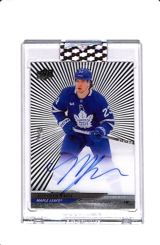 2024-25 UPPER DEACK CLEAR CUT MATTHEW KNIES OUTBURST AUTO /25 #CC-MK