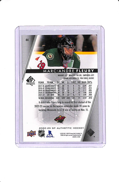 2022-23 UPPER DECK SP AUTHENTIC MARC-ANDRE FLEURY BLACK 1/1