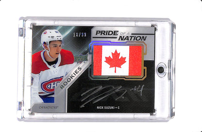 2019-20 UPPER DECK BLACK PRIDE OF A NATION NICK SUZUKI ROOKIE PATCH AUTO /99 #PNA-NS