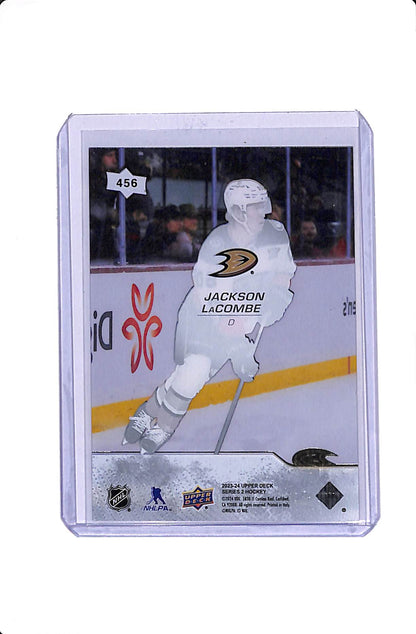 2023-24 UPPER DECK SERIES 2 JACKSON LACOMBE CLEAR CUT YOUNG GUNS #456