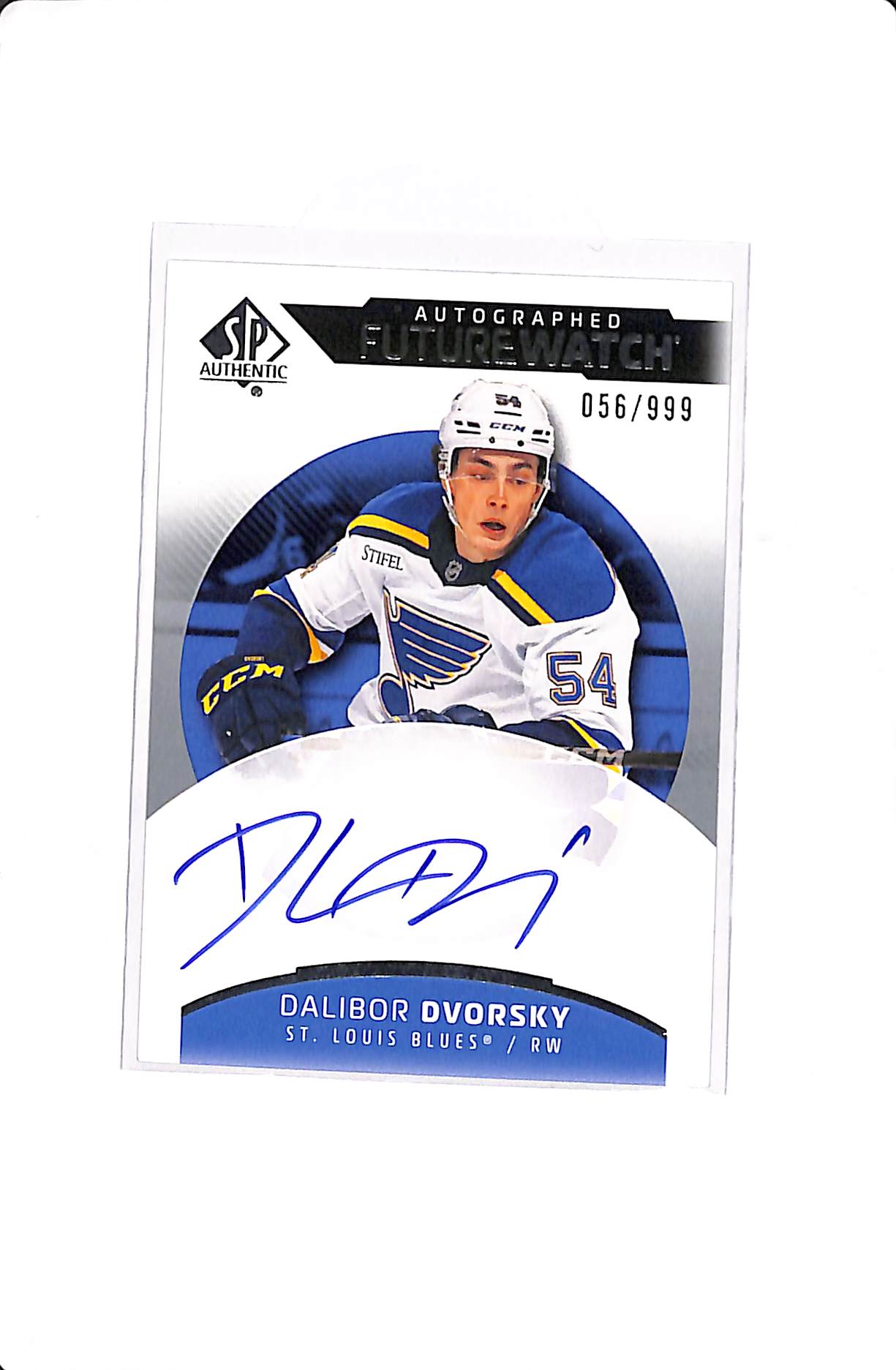 2025-26 UPPER DECK SP AUTHENTIC DALIBOR DVORSKY FUTURE WATCH AUTO #126 /999