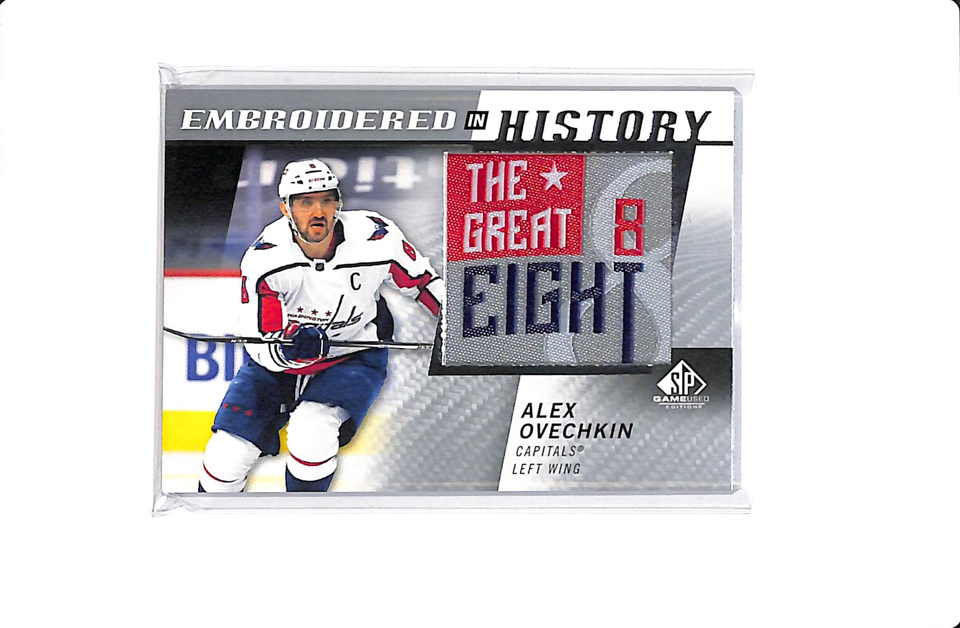 2021-22 UPPER DECK SP GAME USED ALEX OVECHKIN EMBROIDERED IN HISTORY PATCH #3