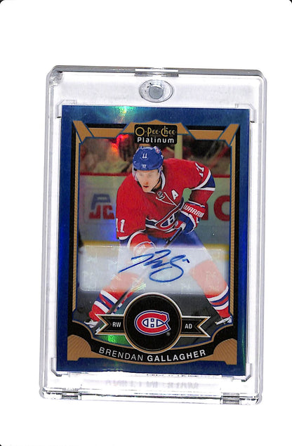 2015-16 UPPER DECK O-PEE-CHEE PLATINUM BRENDAN GALLAGHER BLUE RAINBOW AUTO #GA