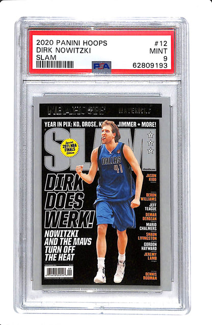 2020 PANINI HOOPS SLAM #12 DIRK NOWITZKI SLAM PSA 9