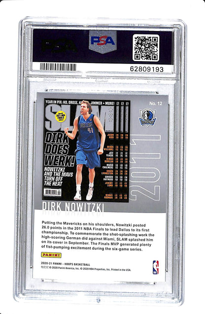 2020 PANINI HOOPS SLAM #12 DIRK NOWITZKI SLAM PSA 9