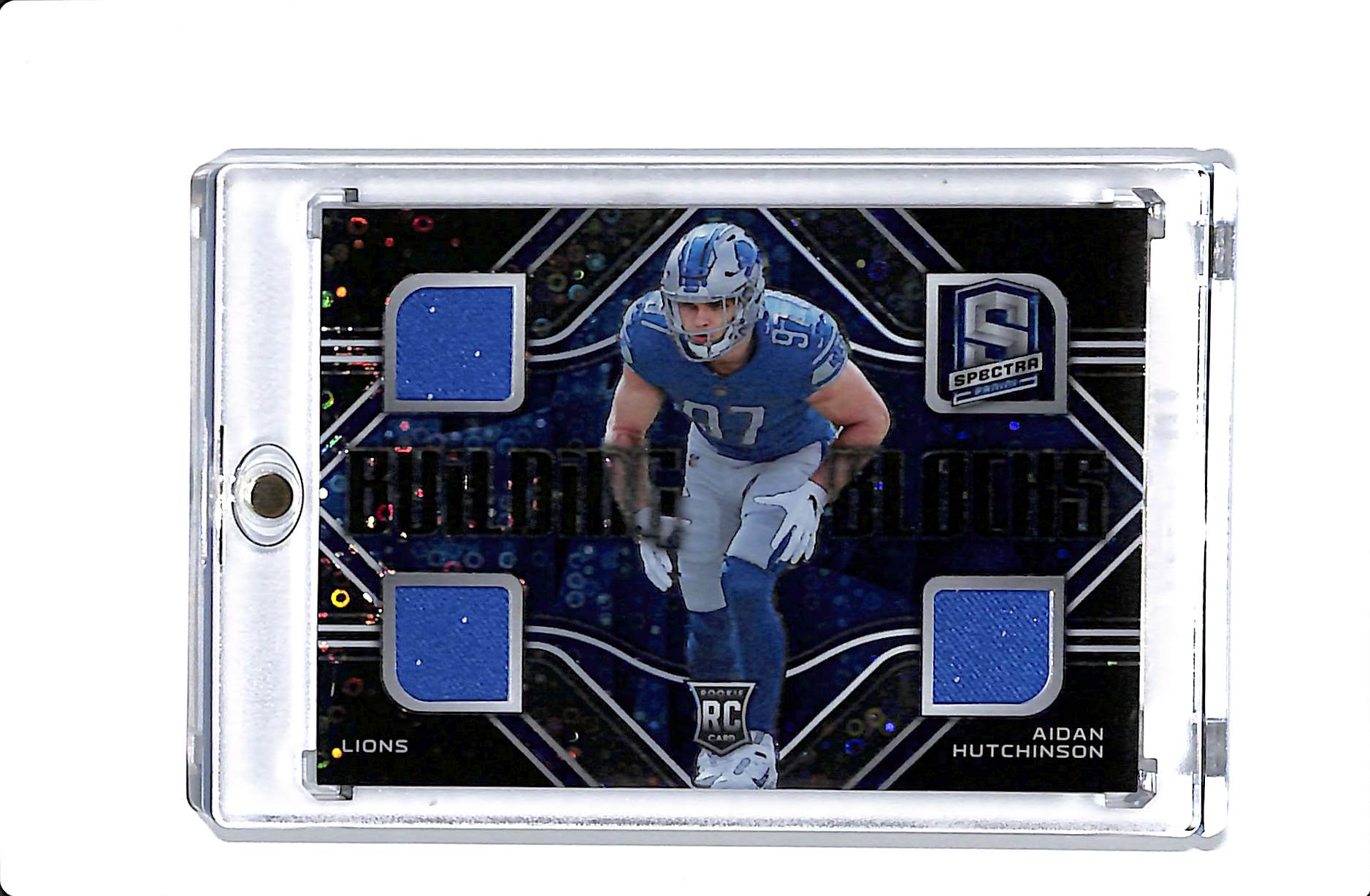 2022 PANINI SPECTRA AIDAN HUTCHINSON BUILDING BLOCKS PATCH ROOKIE /60 #BBL-AHU