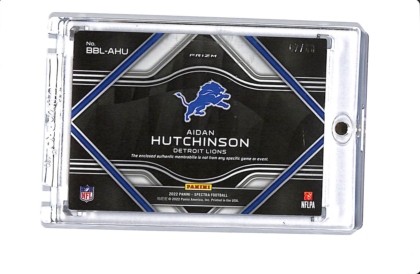 2022 PANINI SPECTRA AIDAN HUTCHINSON BUILDING BLOCKS PATCH ROOKIE /60 #BBL-AHU