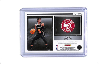 2022-23 PANINI NOIR TRAE YOUNG NEWSREELS PATCH /25 #NJ-TYG
