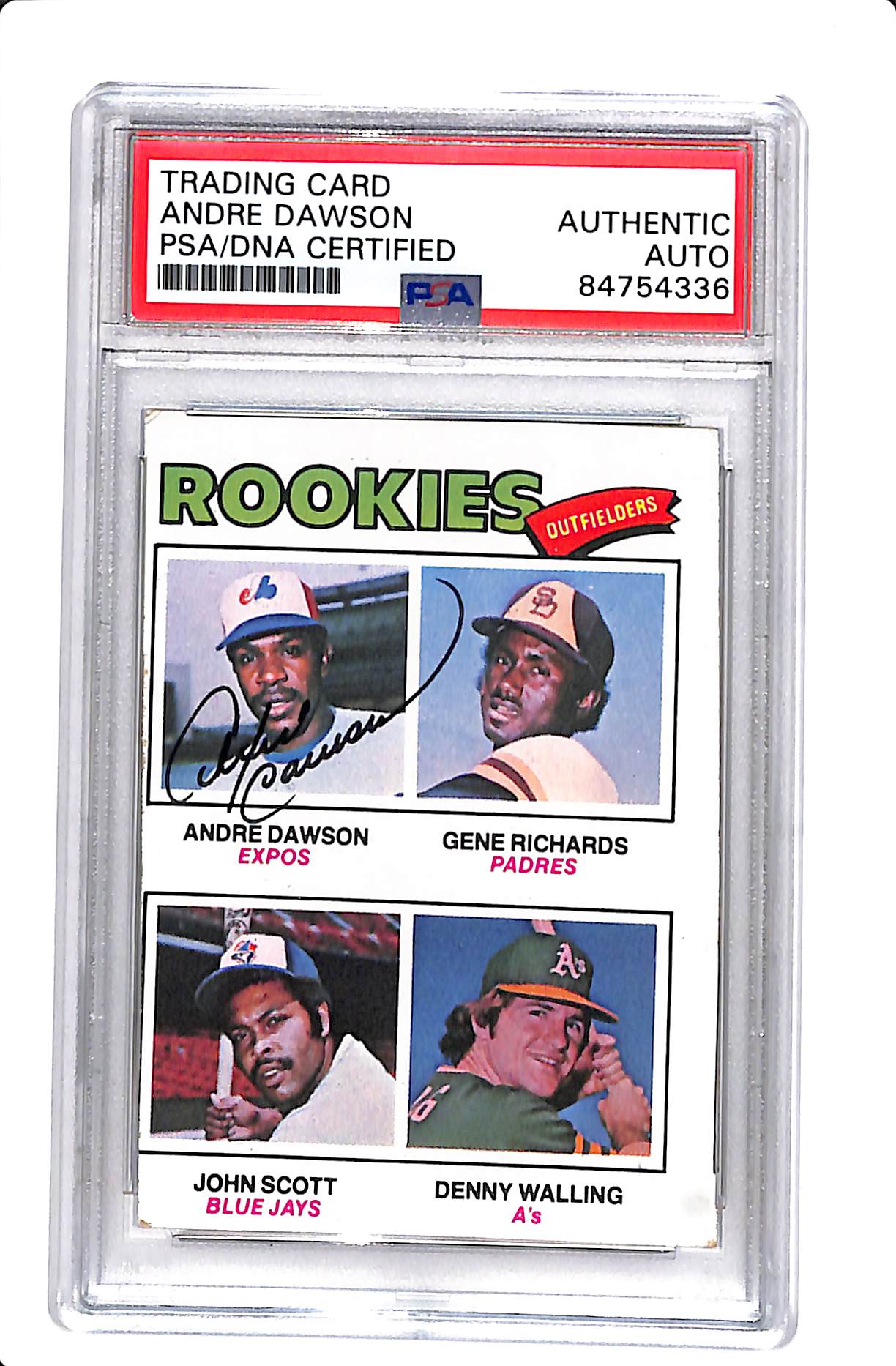 1977 TOPPS ANDREW DAWSON ROOKIES PSA DNA AUTHENTIC AUTO