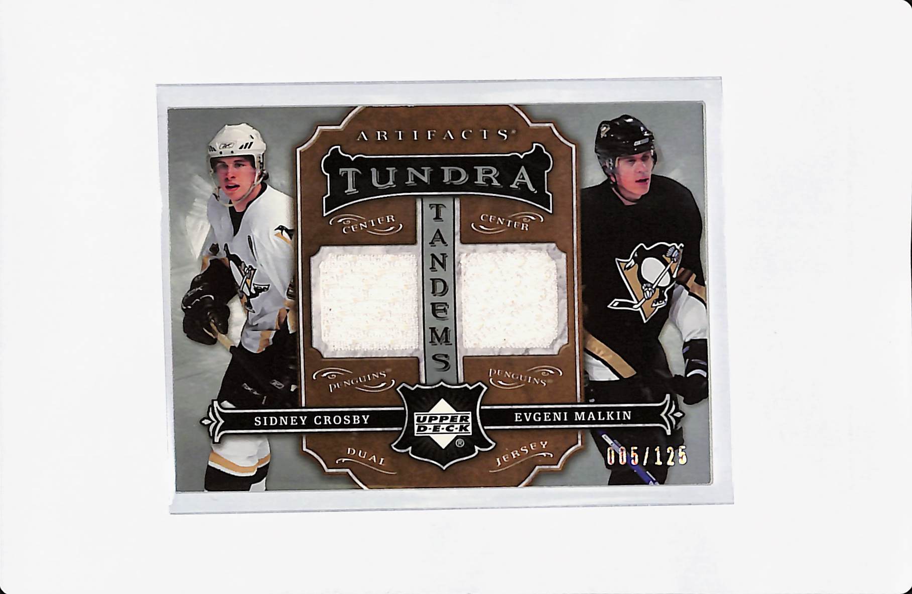 2007/08 UPPER DECK ARTIFACTS SIDNEY CROSBY EVGENI MALKIN TUNDRA TANDEMS 005/125