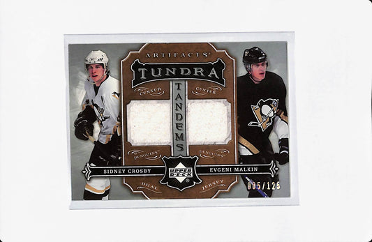 2007/08 UPPER DECK ARTIFACTS SIDNEY CROSBY EVGENI MALKIN TUNDRA TANDEMS 005/125