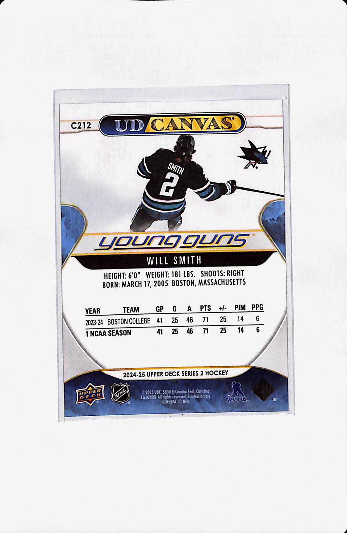 2025/25 UPPER DECK SERIES 2 WILL SMITH UD CANVAS YOUNG GUNS