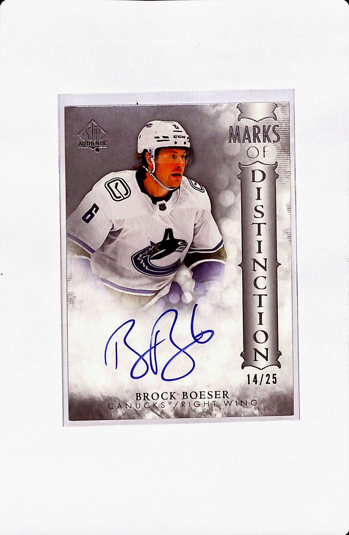 2023/24 UPPER DECK SP AUTHETIC BROCK BOESER MARKS OF DISTINCTION AUTOGRAPH 14/25