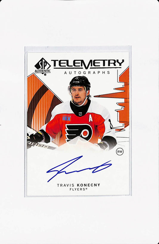 2024/25 UPPER DECK SP AUTHENTIC TRAVIS KONECNY TELEMETRY AUTOGRAPHS