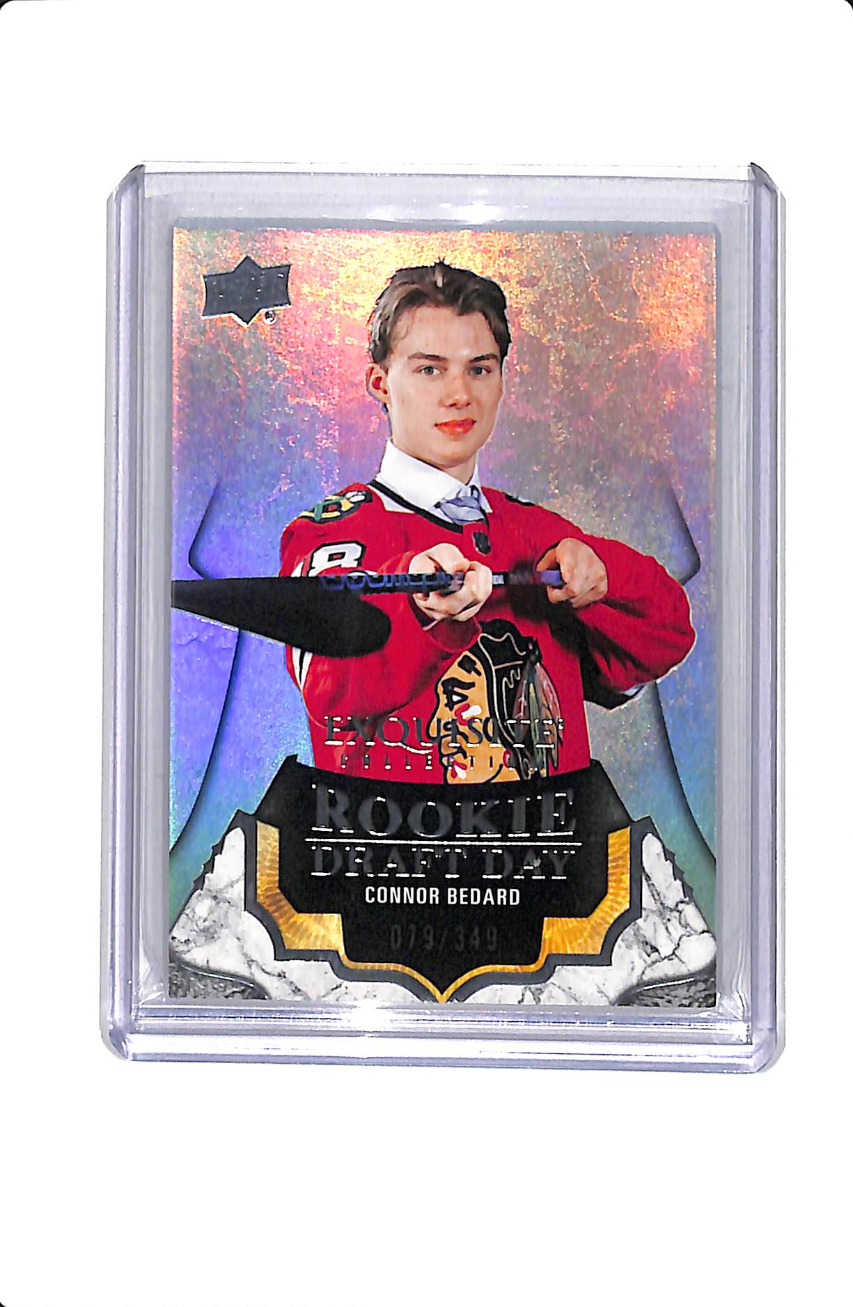 2023-24 UPPER DECK EXQUISITE ROOKIE DRAFT DAY CONNOR BEDARD /349 #RDD-CB