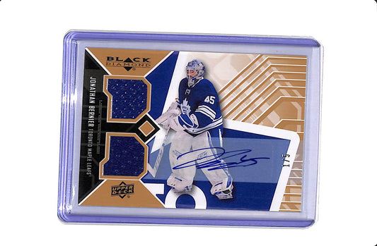 2014-15 UPPER DECK BLACK DIAMOND JONATHAN BERNIER DOUBLE DIAMOND JERSEYS AUTO /5 #TOR-JB