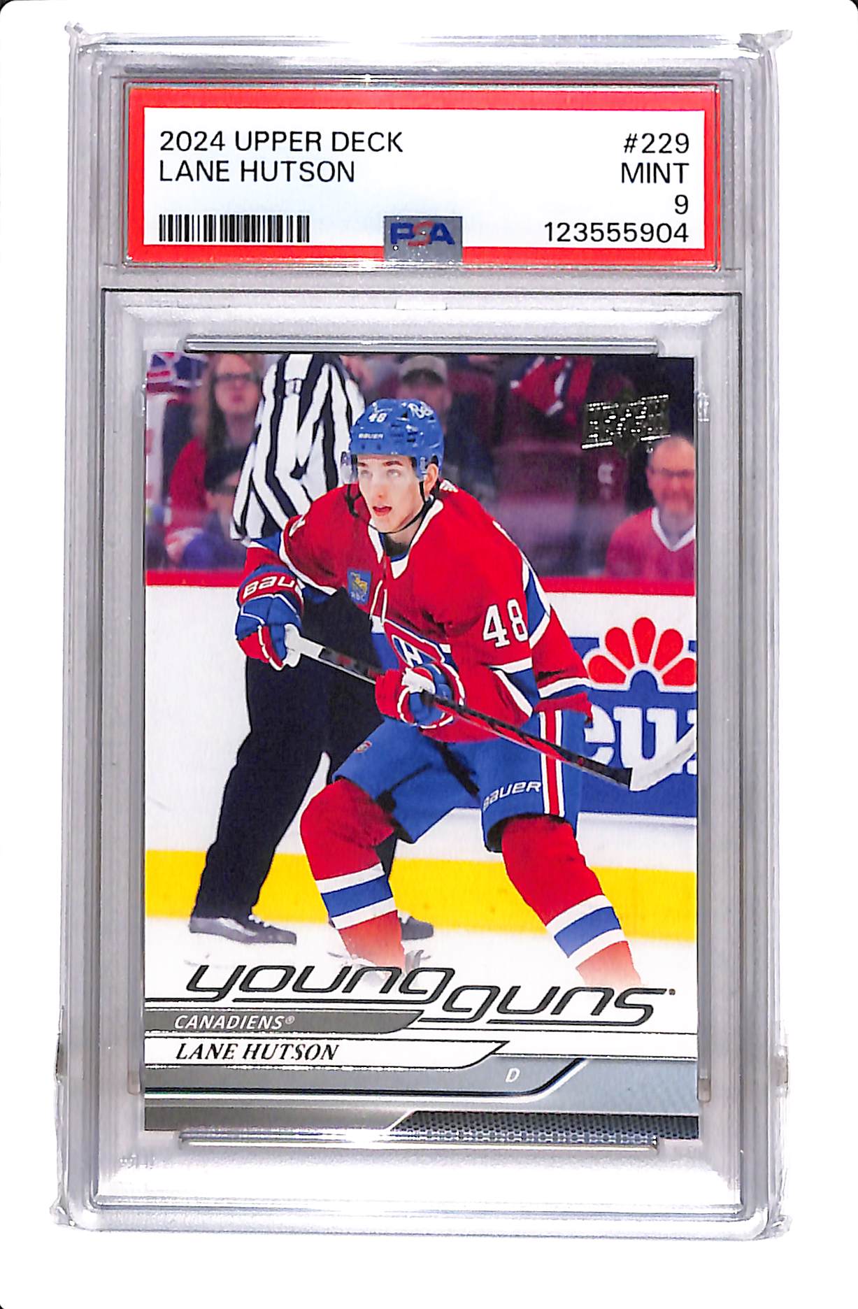 2024-25 UPPER DECK SERIES ONE LANE HUTSON YOUNG GUNS PSA 9 #229