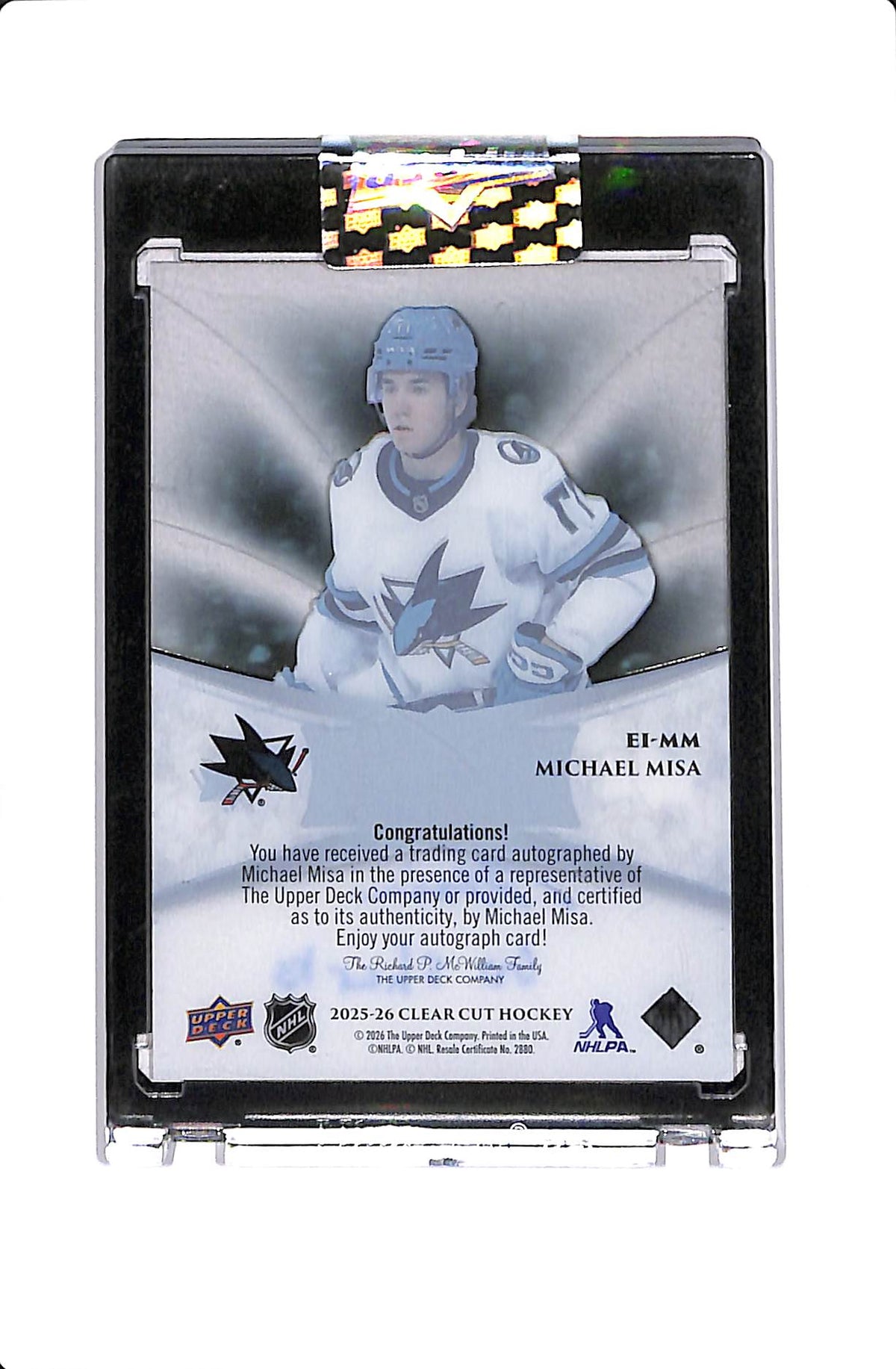 2025-26 UPPER DECK CLEAR CUT MICHAEL MISA EXQUISITE AUTO /25 #EI-MM